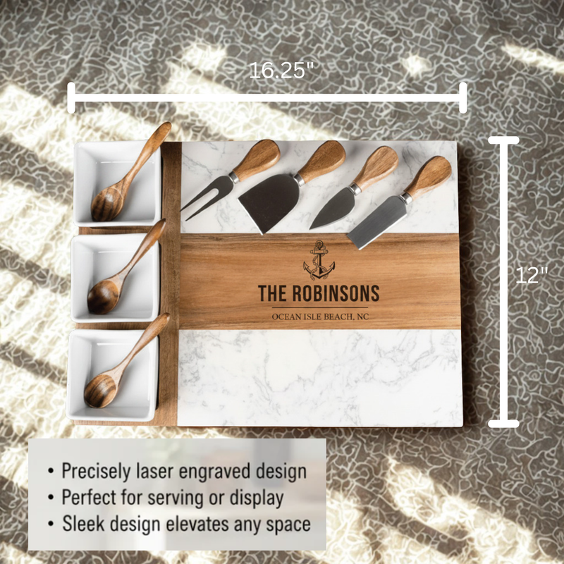 Personalized Coastal Keepsake Charcuterie Set