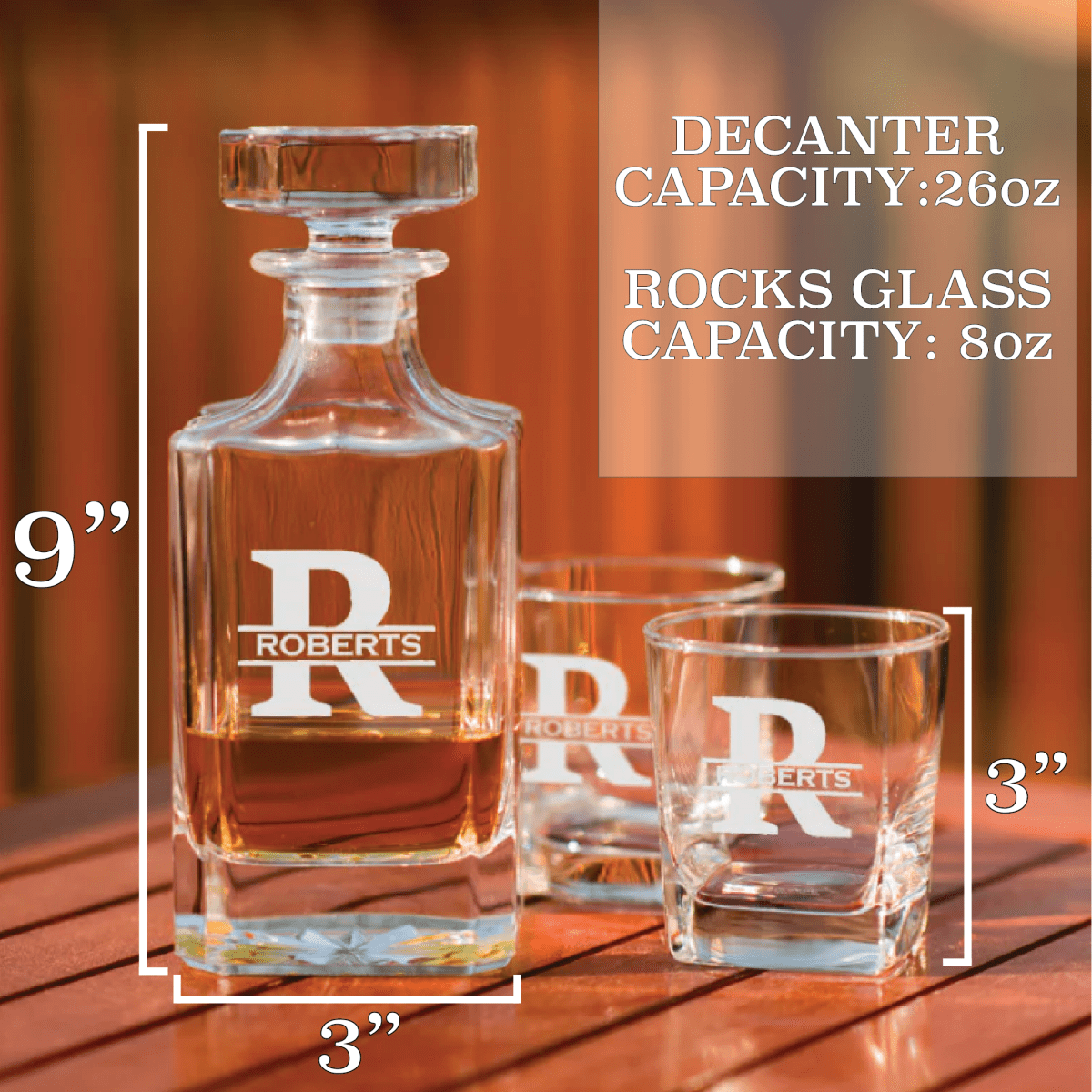 Unique Personalized Premium Personalized Whiskey Decanter Set Customized personalized decanters Gifts for Men by Groovy Guy