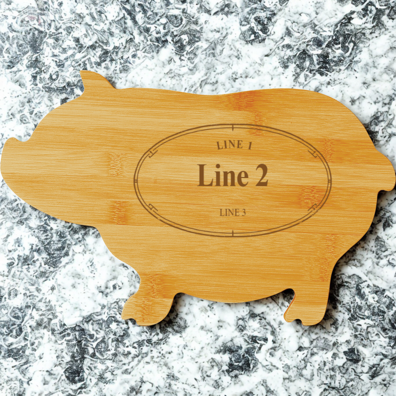 Personalized Pig Shaped Cutting Board