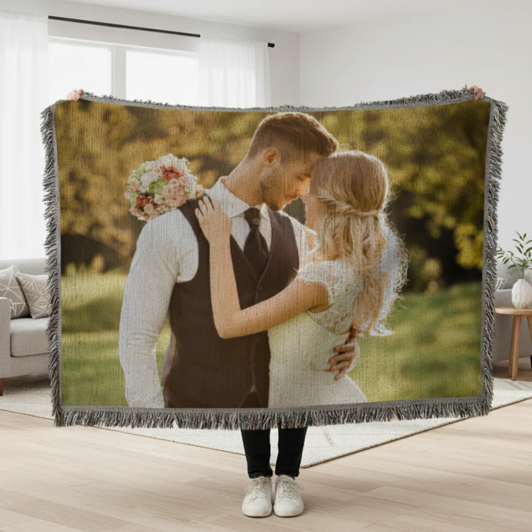 Personalized Blanket with Image etched onto blanket - Willow and Hive