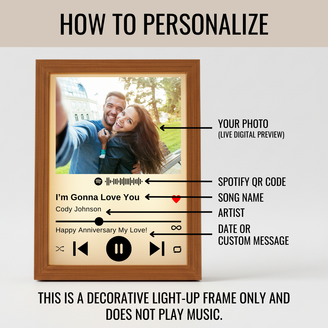 Personalized Spotify Code Wood Frame