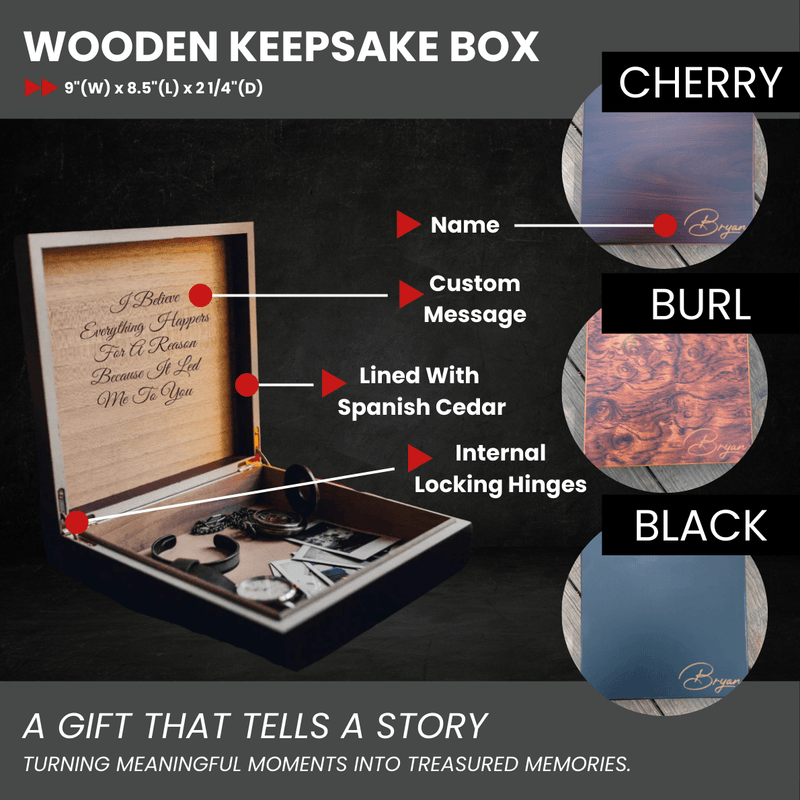 Unique Personalized Personalized Men's Wooden Keepsake Box Customized Gift Set Gifts for Men by Groovy Guy