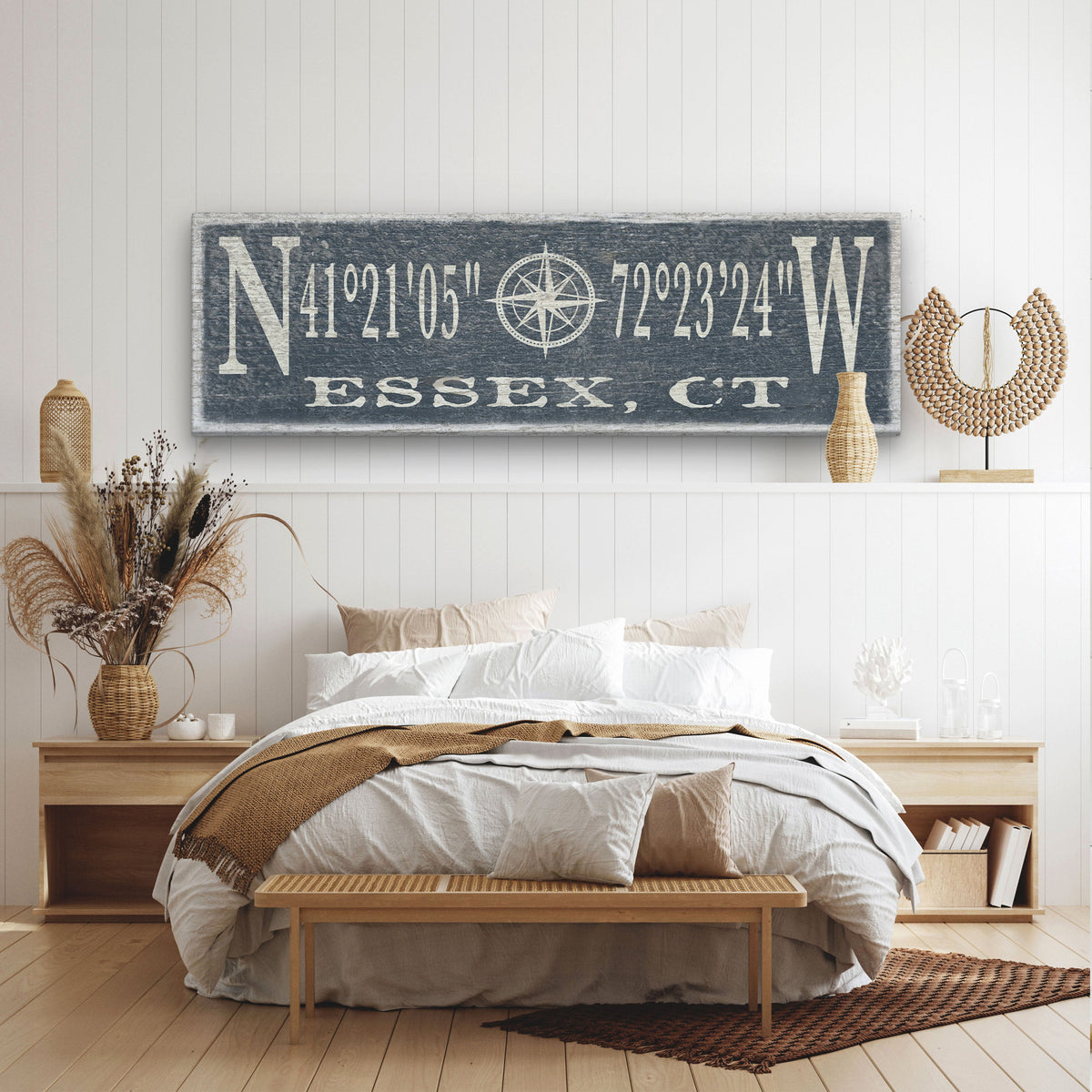 Personalized Compass Rose Canvas Sign