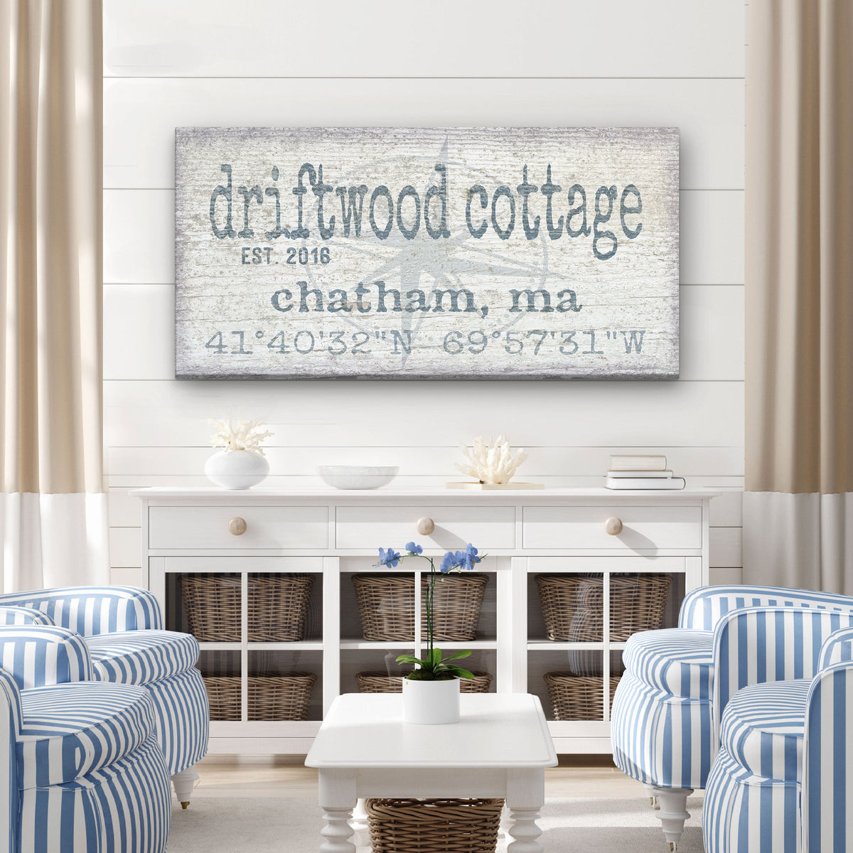 True North Personalized Canvas Sign