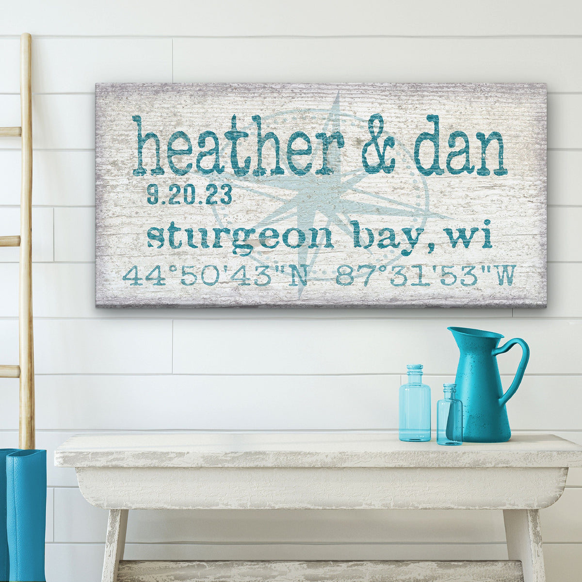 True North Personalized Canvas Sign