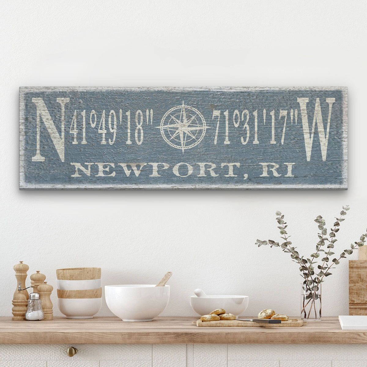 Personalized Compass Rose Canvas Sign