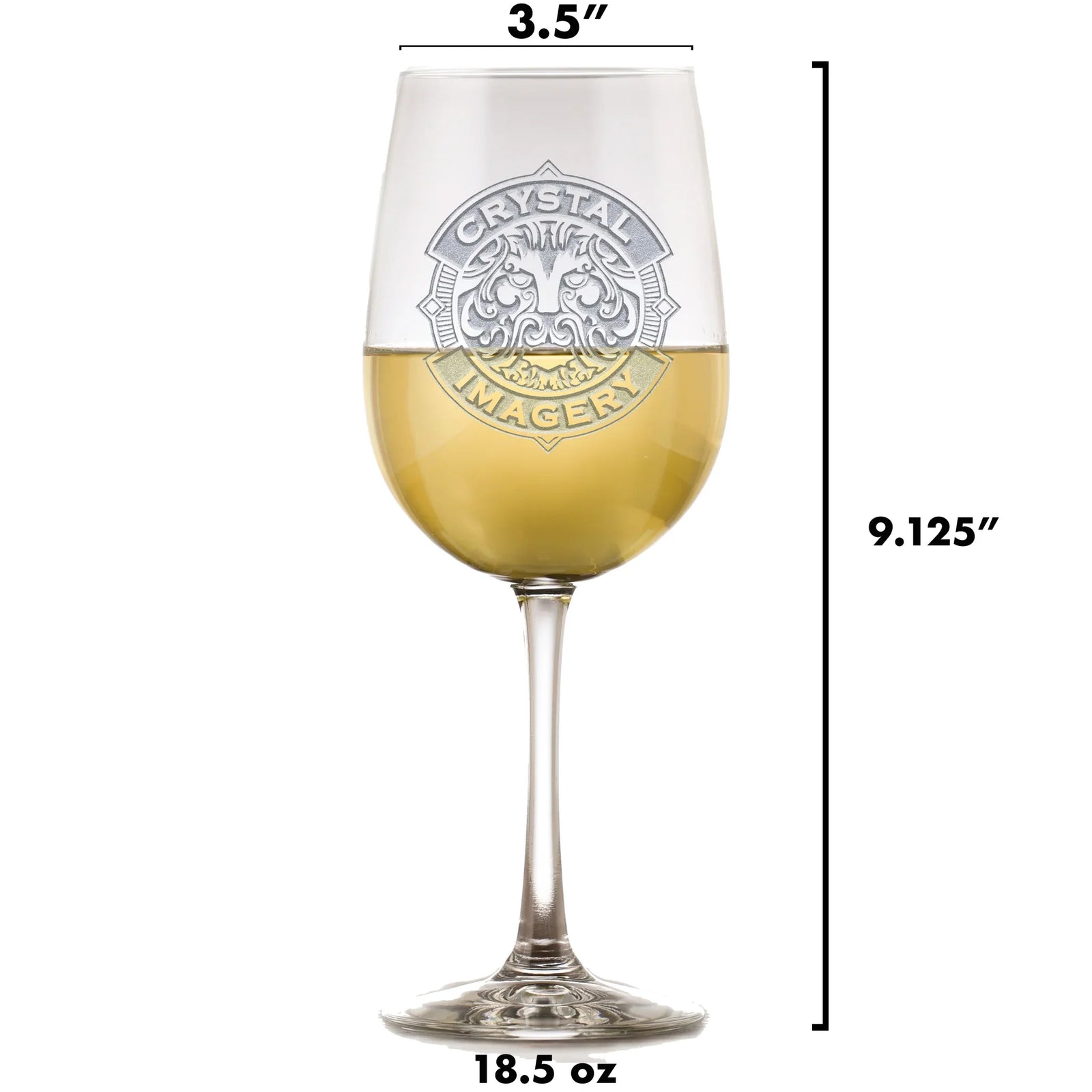 Signature Series Personalized Wine Glass with Deep-Etched Monogram and Custom Name