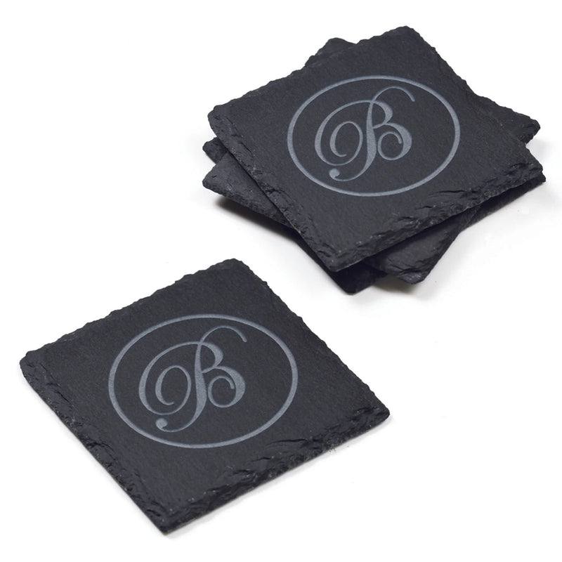 Custom Script Slate Coasters