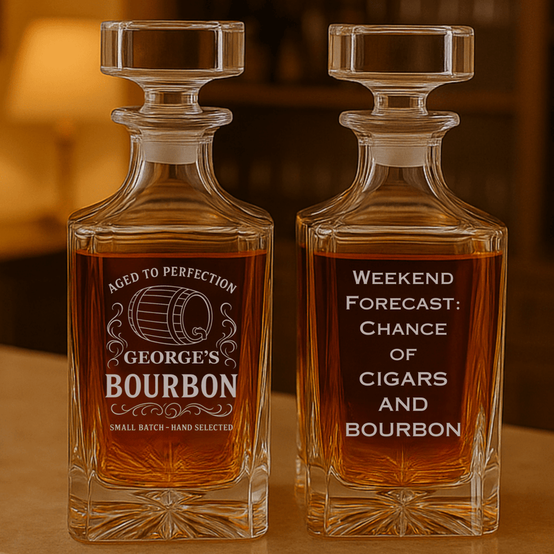 Unique Personalized Personalized Bourbon Decanter Customized Gifts for Men by Groovy Guy