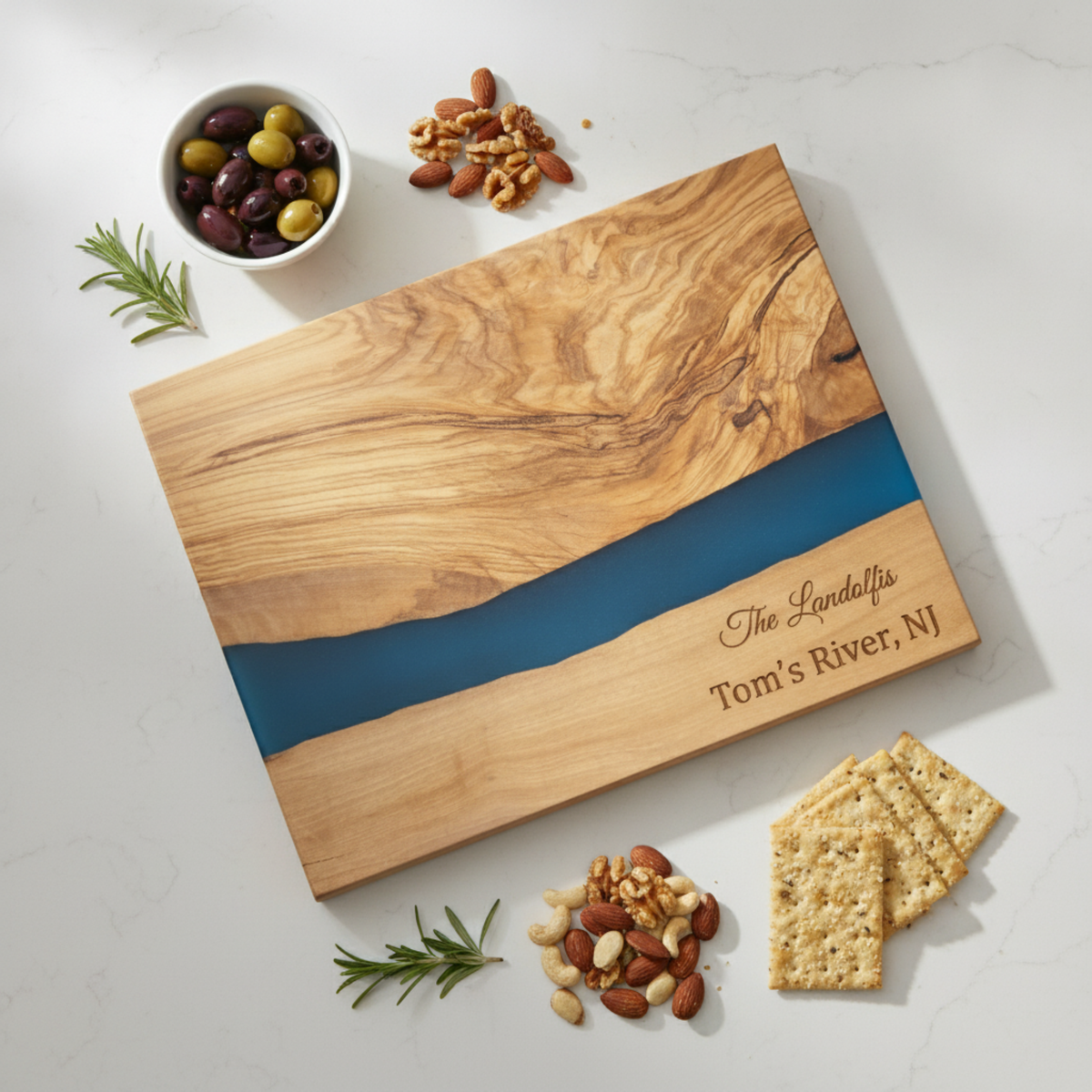 Ocean Resin River Serving Board