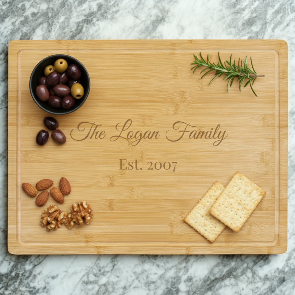 Personalized Large Bamboo Cutting Board