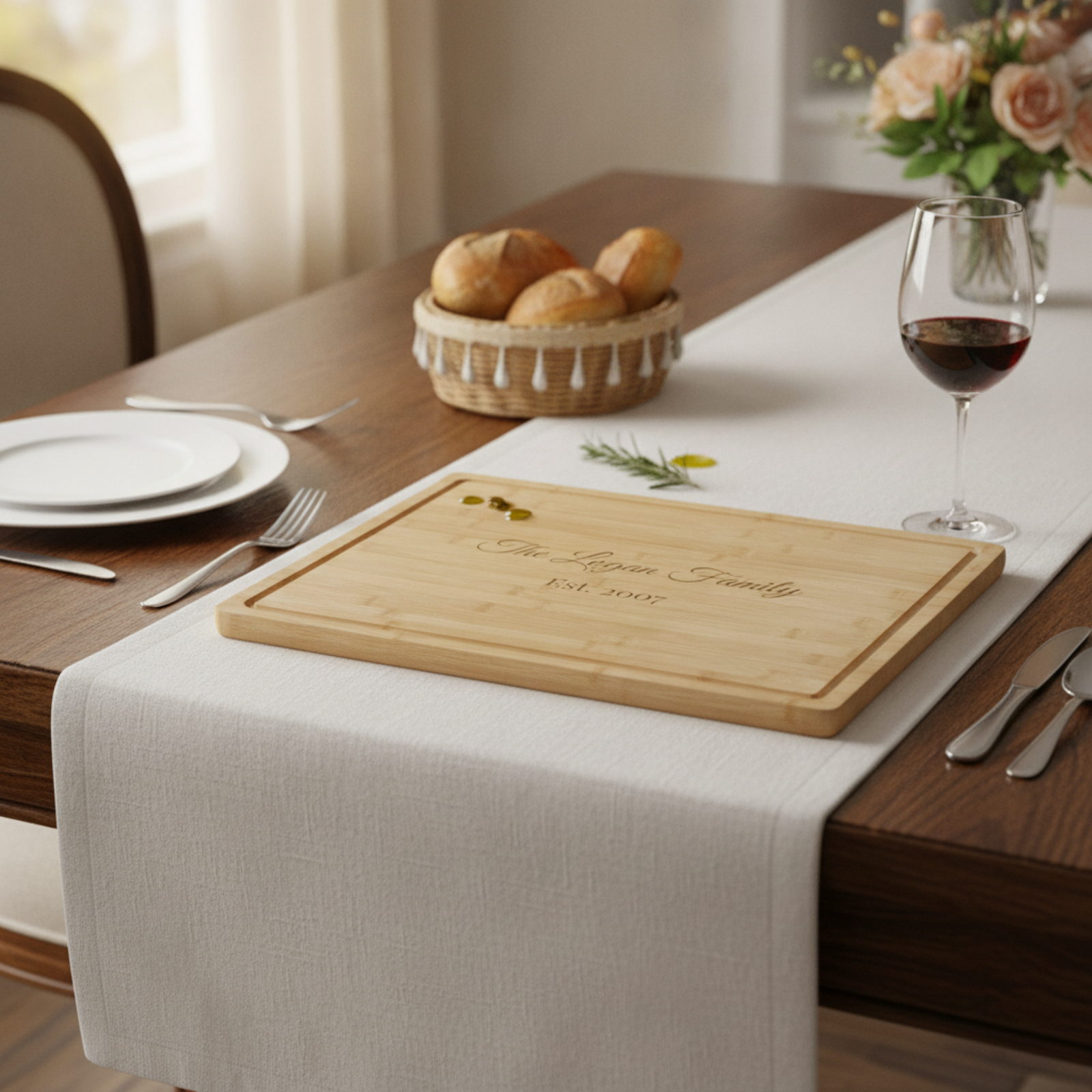 Personalized Large Bamboo Cutting Board