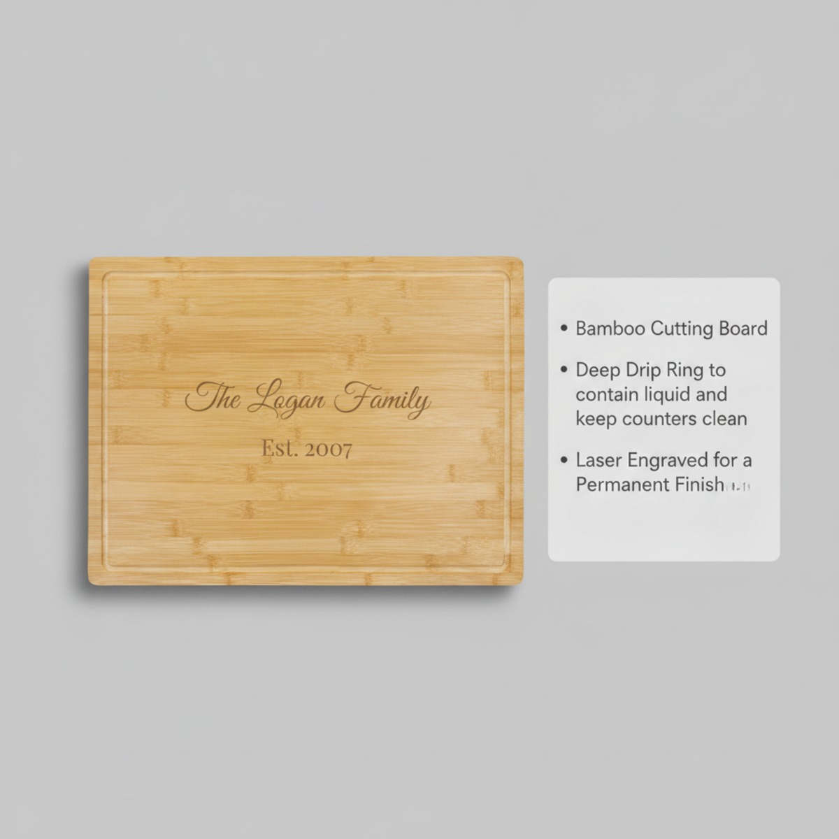 Personalized Large Bamboo Cutting Board