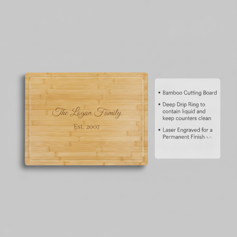 Personalized Large Bamboo Cutting Board