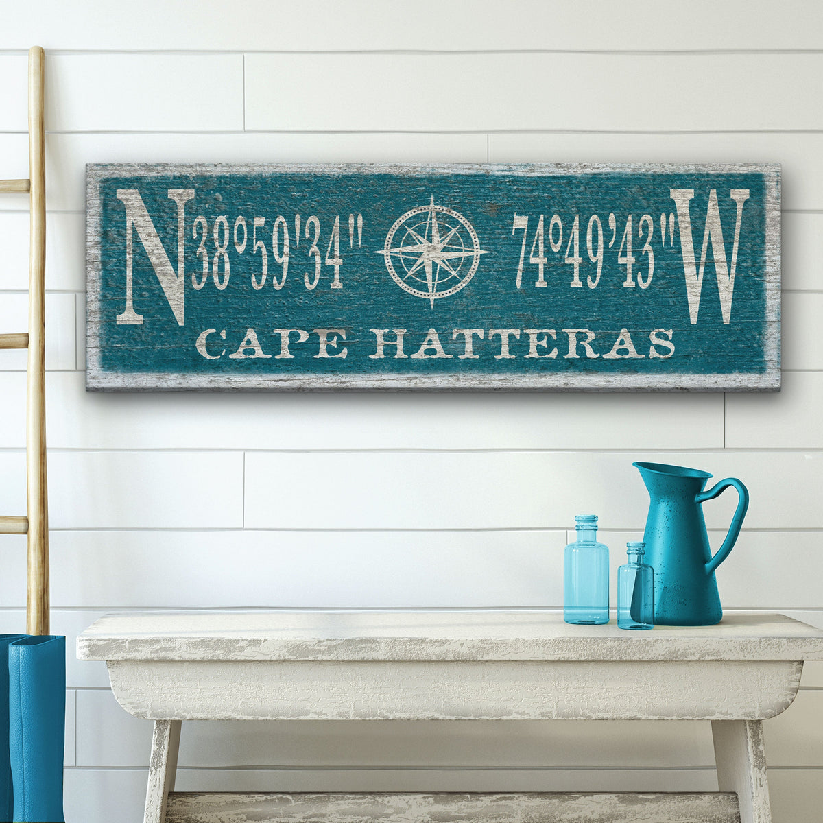 Personalized Compass Rose Canvas Sign