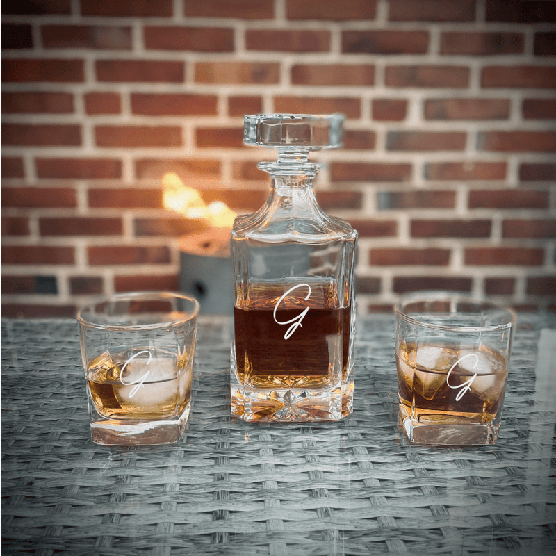Unique Personalized Personalized Decanter Set with Box Customized Gift Set Gifts for Men by Groovy Guy