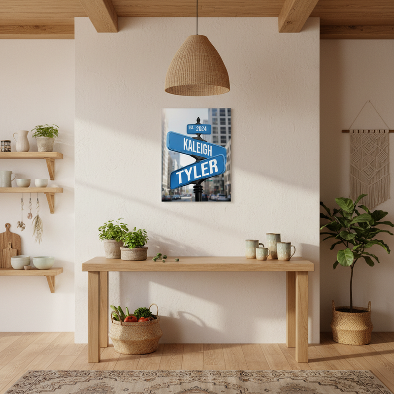 Loves Crossroads Canvas Sign