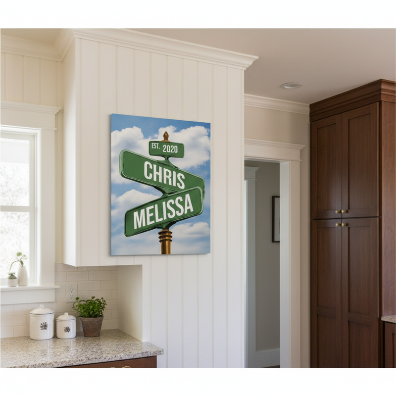 Loves Crossroads Canvas Sign