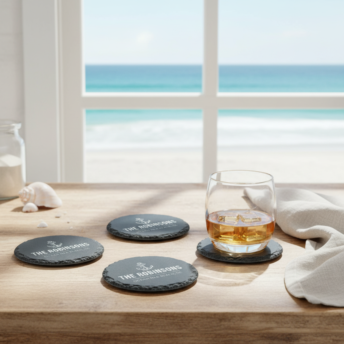 Nautical Slate Coaster Set