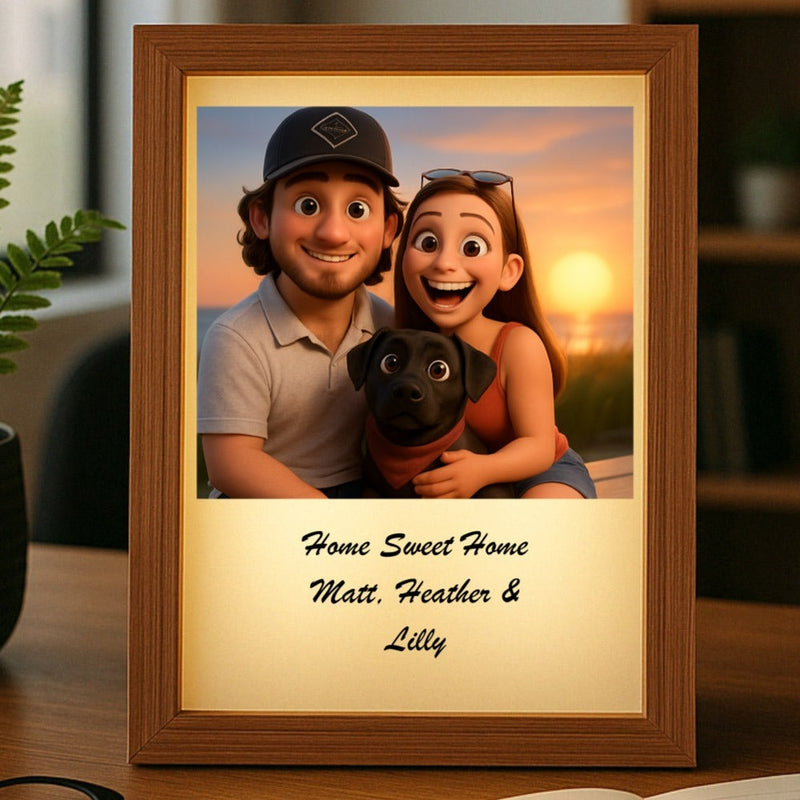 Model Magic Picture Frame Personalized Magic Photo Frame | AI-Animated Light Display - Willow & Hive