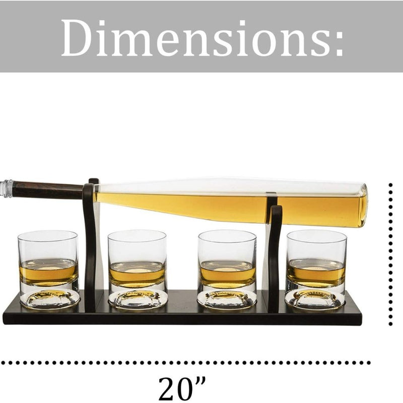 Unique Personalized Personalized Baseball Bat Whiskey Decanter Set Customized Baseball Gifts for Men by Groovy Guy