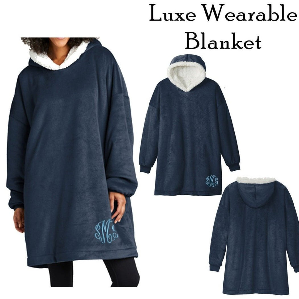 custom monogram hooded blanket from Willow and Hive