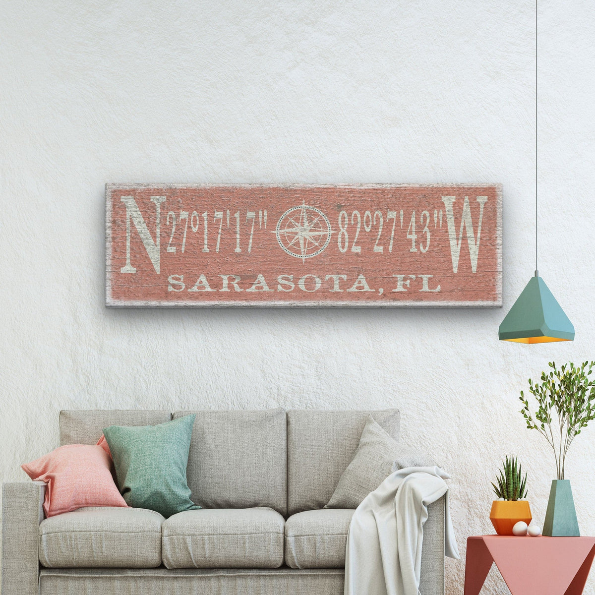Personalized Compass Rose Canvas Sign