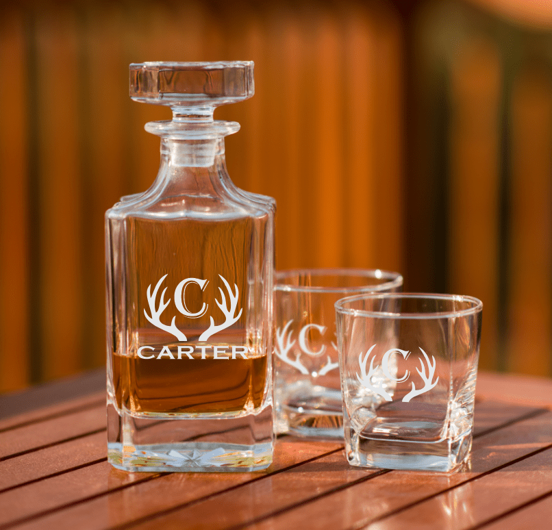 Unique Personalized Premium Personalized Whiskey Decanter Set Customized personalized decanters Gifts for Men by Groovy Guy
