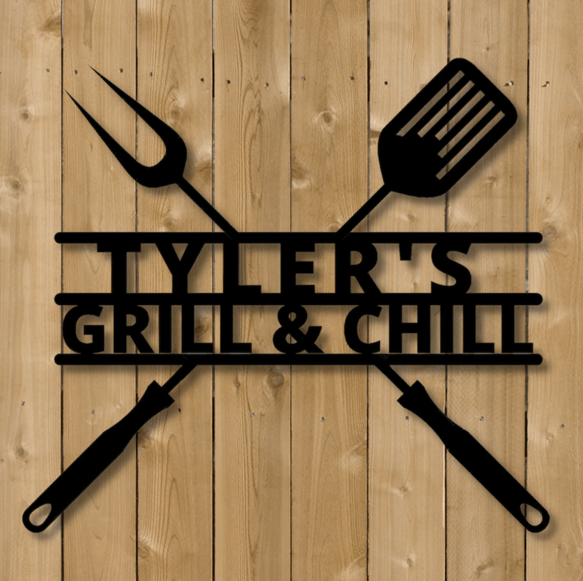 Custom Personalized Metal Grill &amp; Chill Sign Willow and Hive