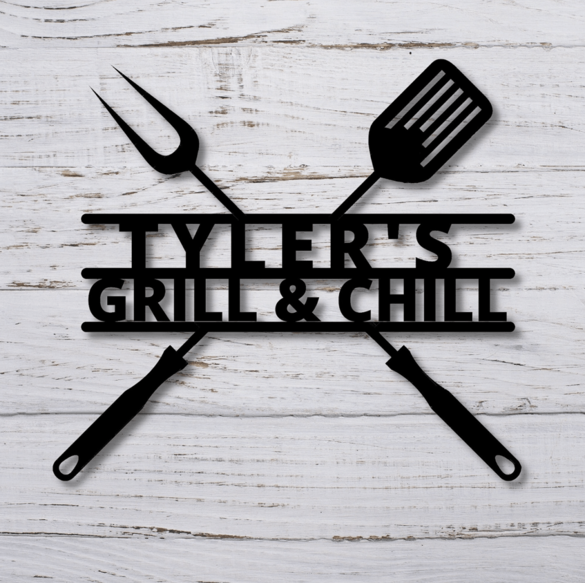 Custom Personalized Metal Grill &amp; Chill Sign