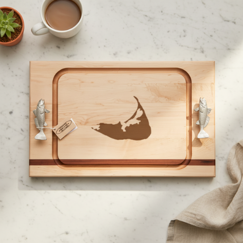 Wooden Cutting Board with laser Design - Coastal Design - Willow &amp; Hive