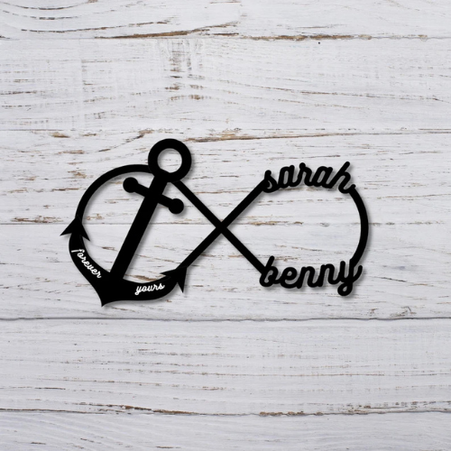 Personalized Infinity Anchor Metal Sign