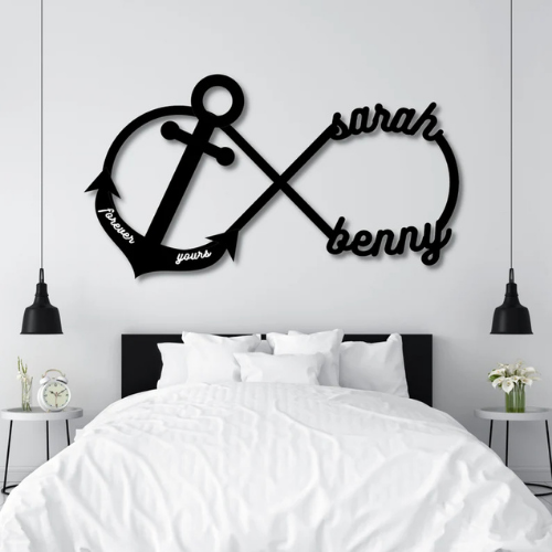 Personalized Infinity Anchor Metal Sign