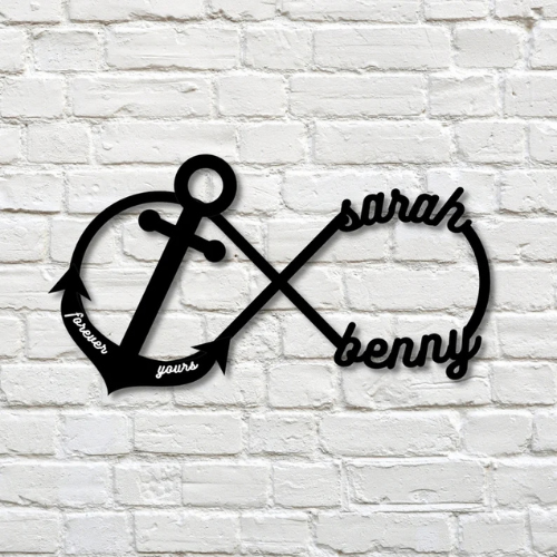 Personalized Infinity Anchor Metal Sign