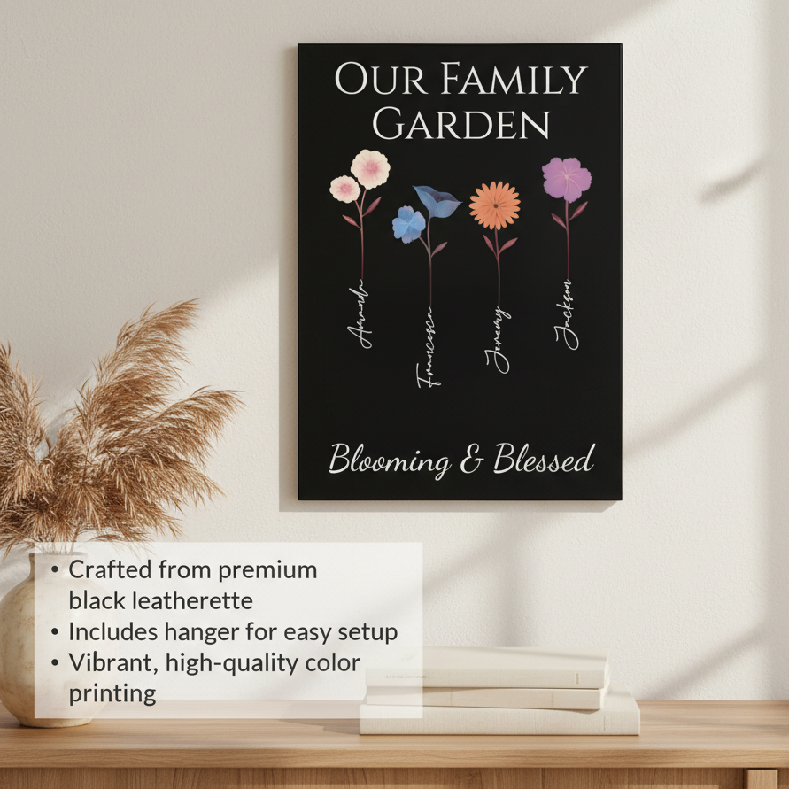 Family Garden Birth Flower Canvas