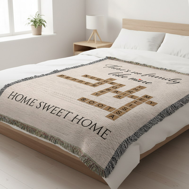 Family Crossword Woven Blanket