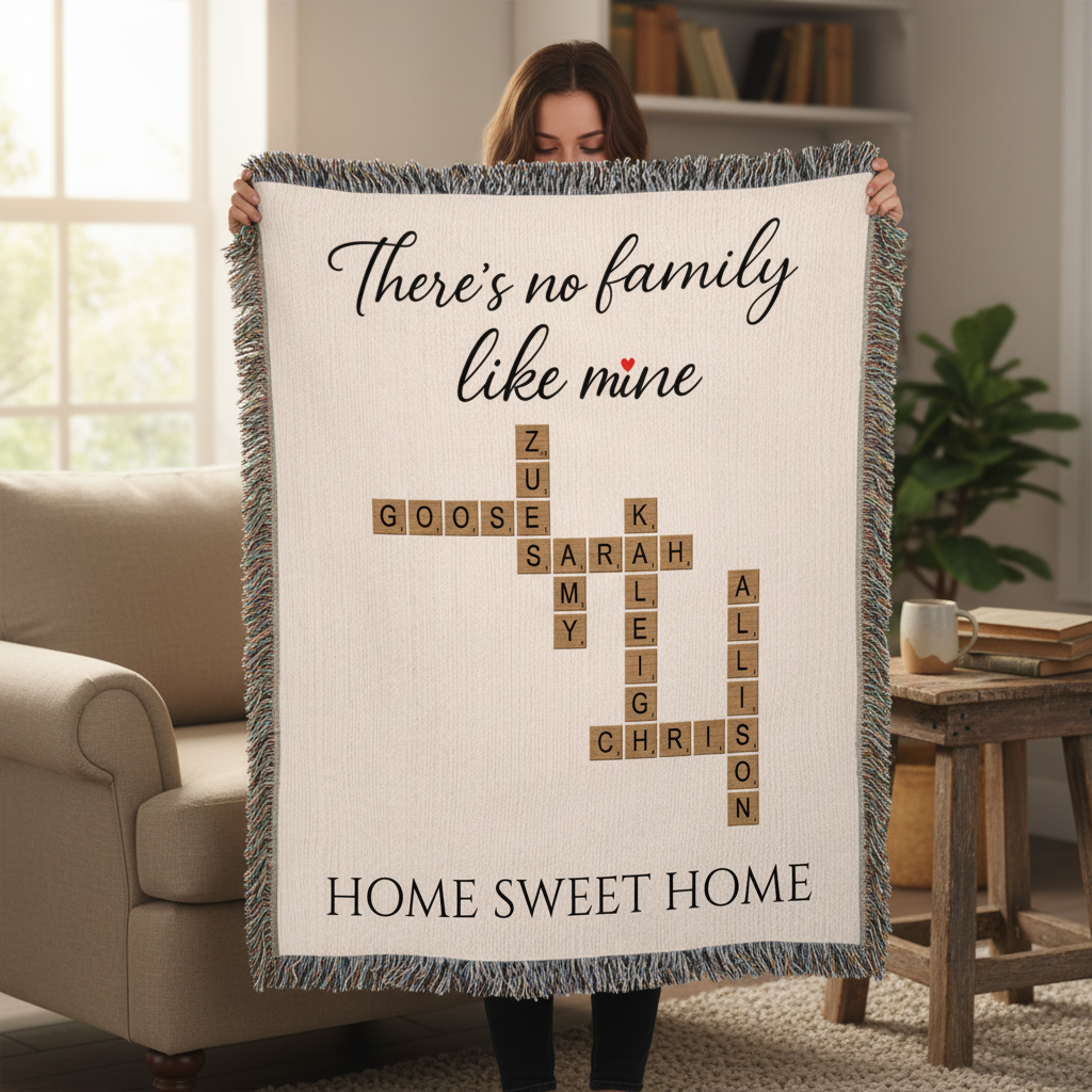 Custom Family Crossword Blanket