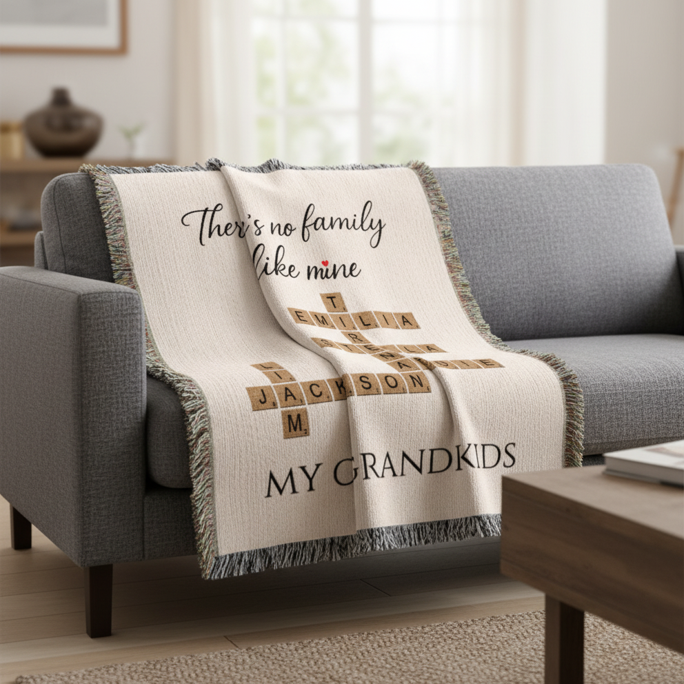 Custom Family Crossword Blanket
