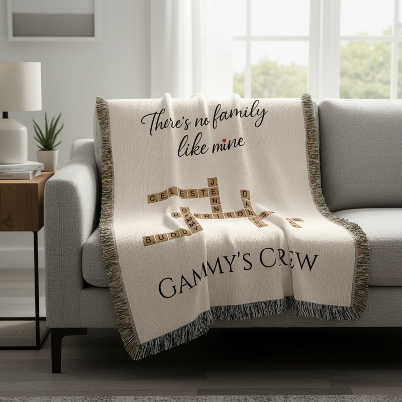 Family Crossword Woven Blanket
