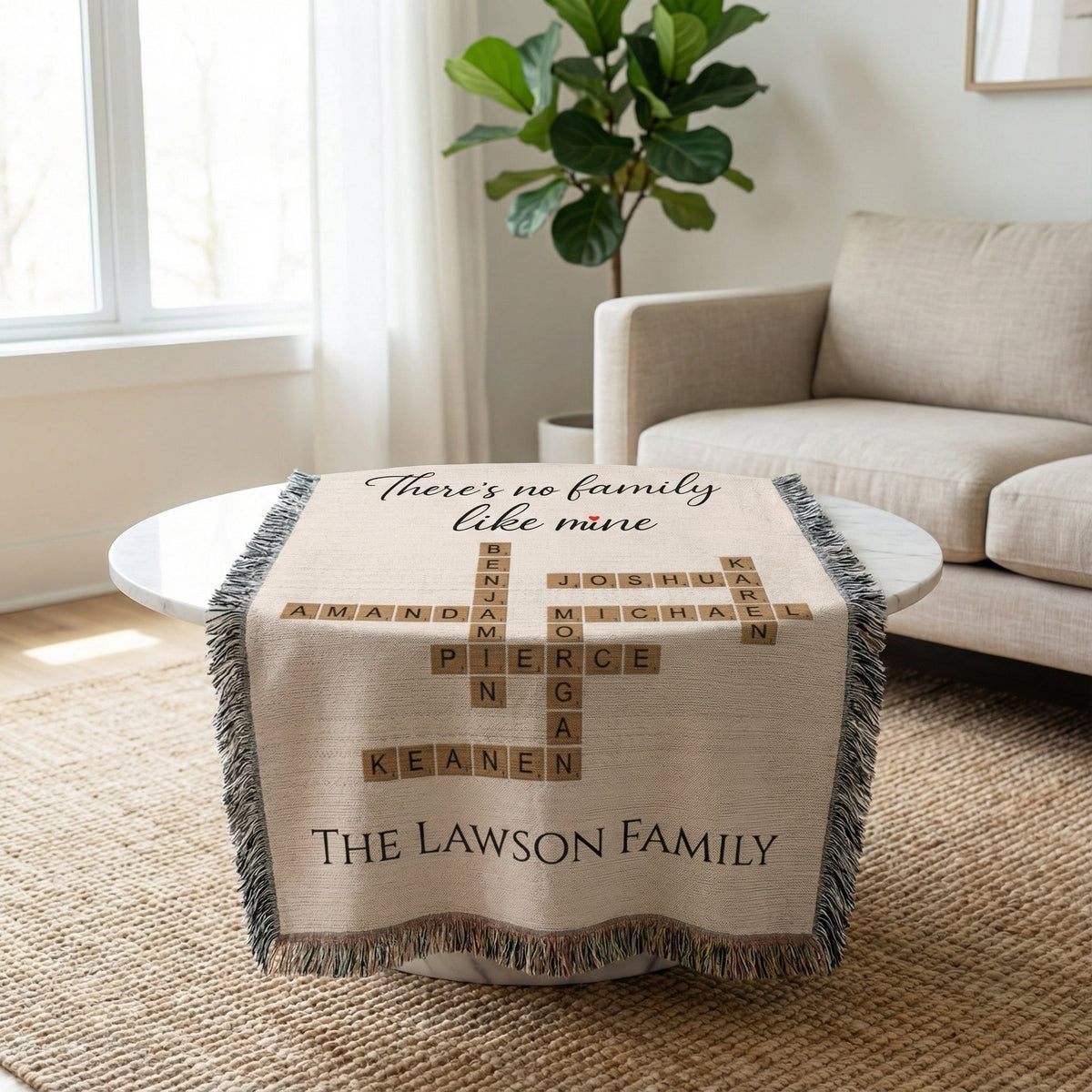 Custom Family Crossword Blanket