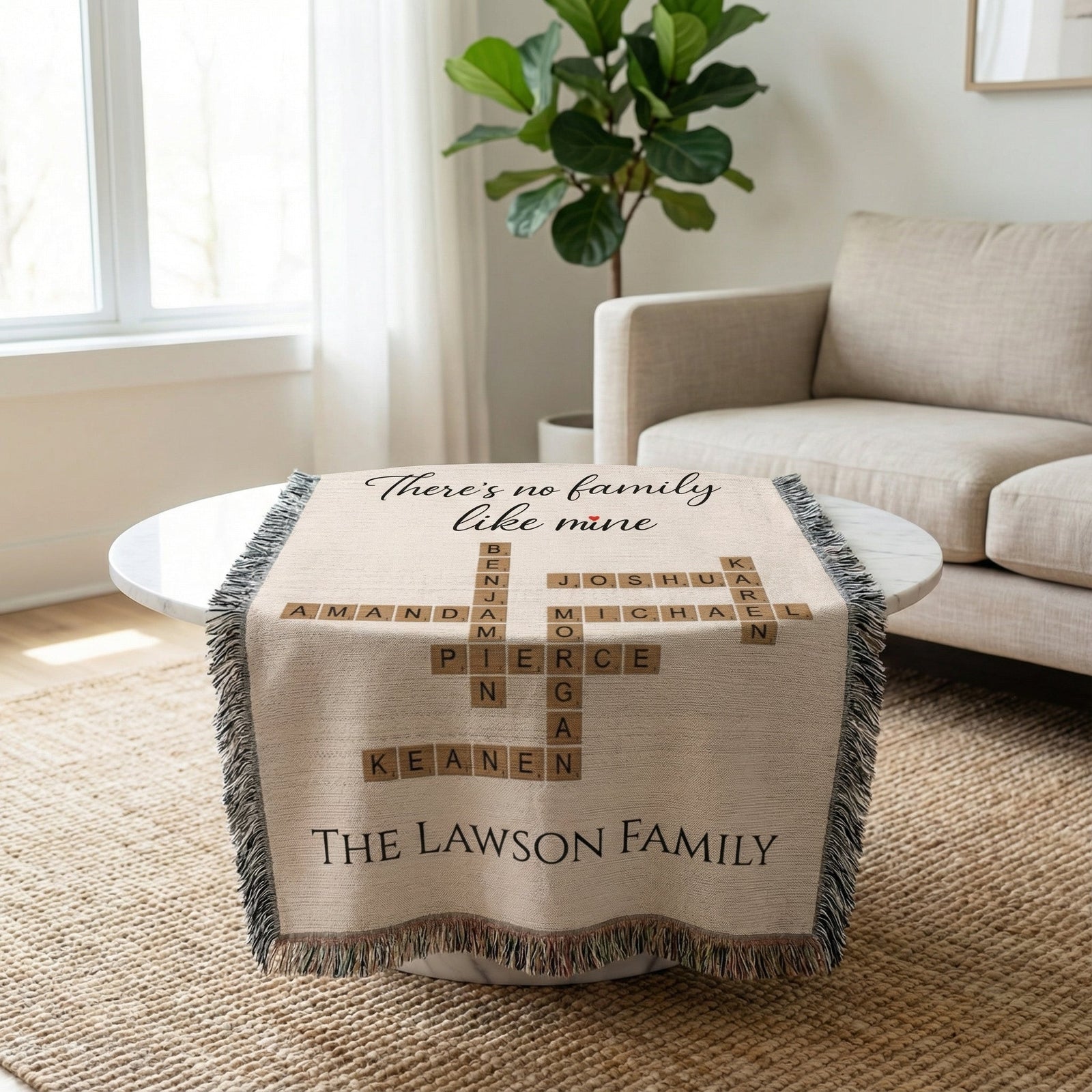 Custom Family Crossword Blanket