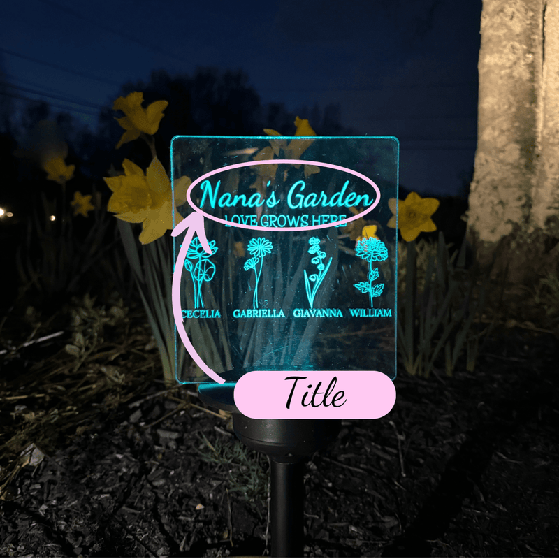 Personalized Mama's Radiant Garden Sign for her, Customized Gifts for Women by Groovy Girl Gifts