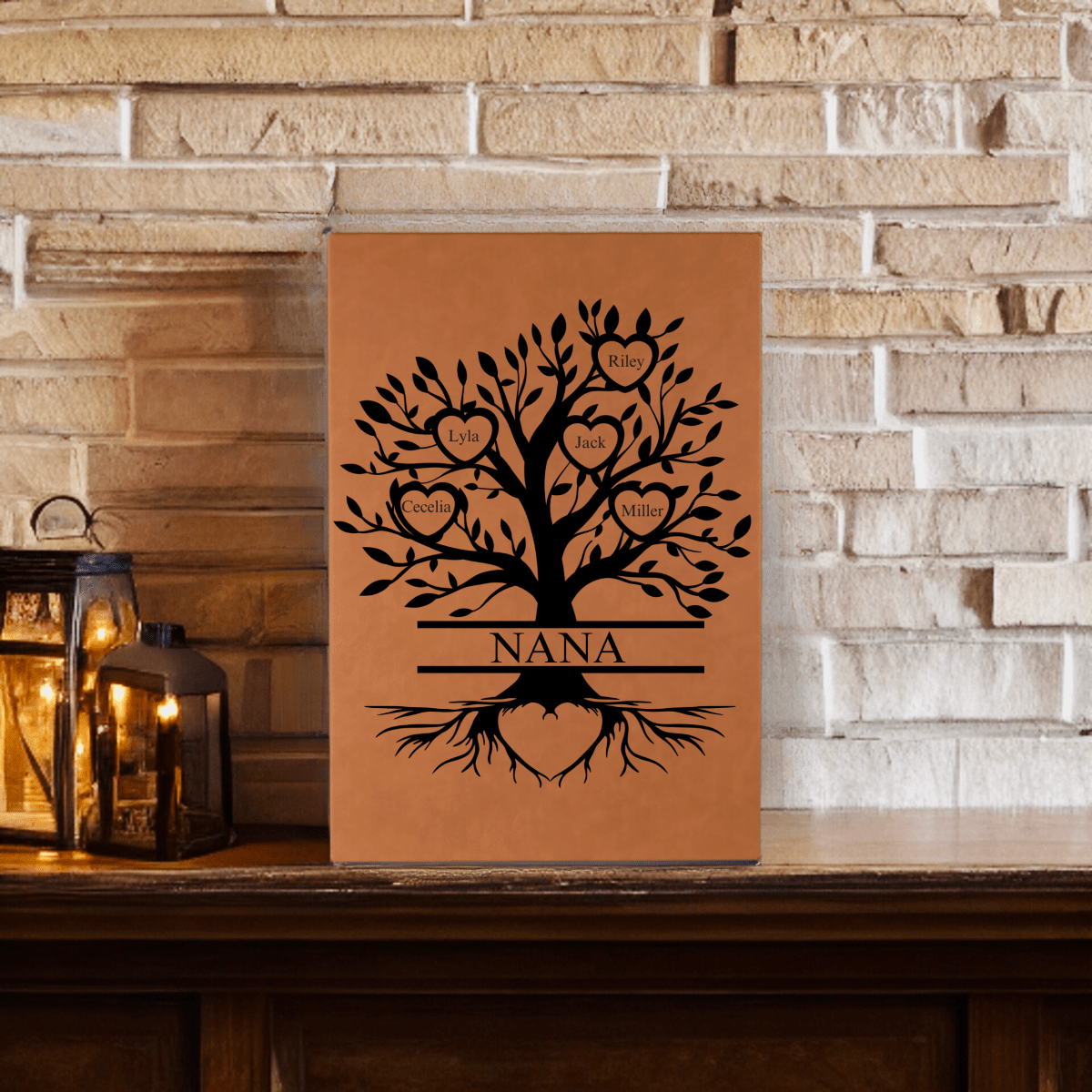 Personalized Custom Family Tree Sign for her, Customized Gifts for Women by Groovy Girl Gifts