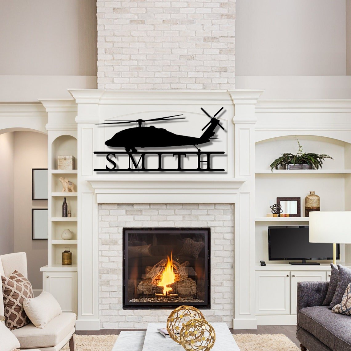 Military Helicopter Personalized Sign