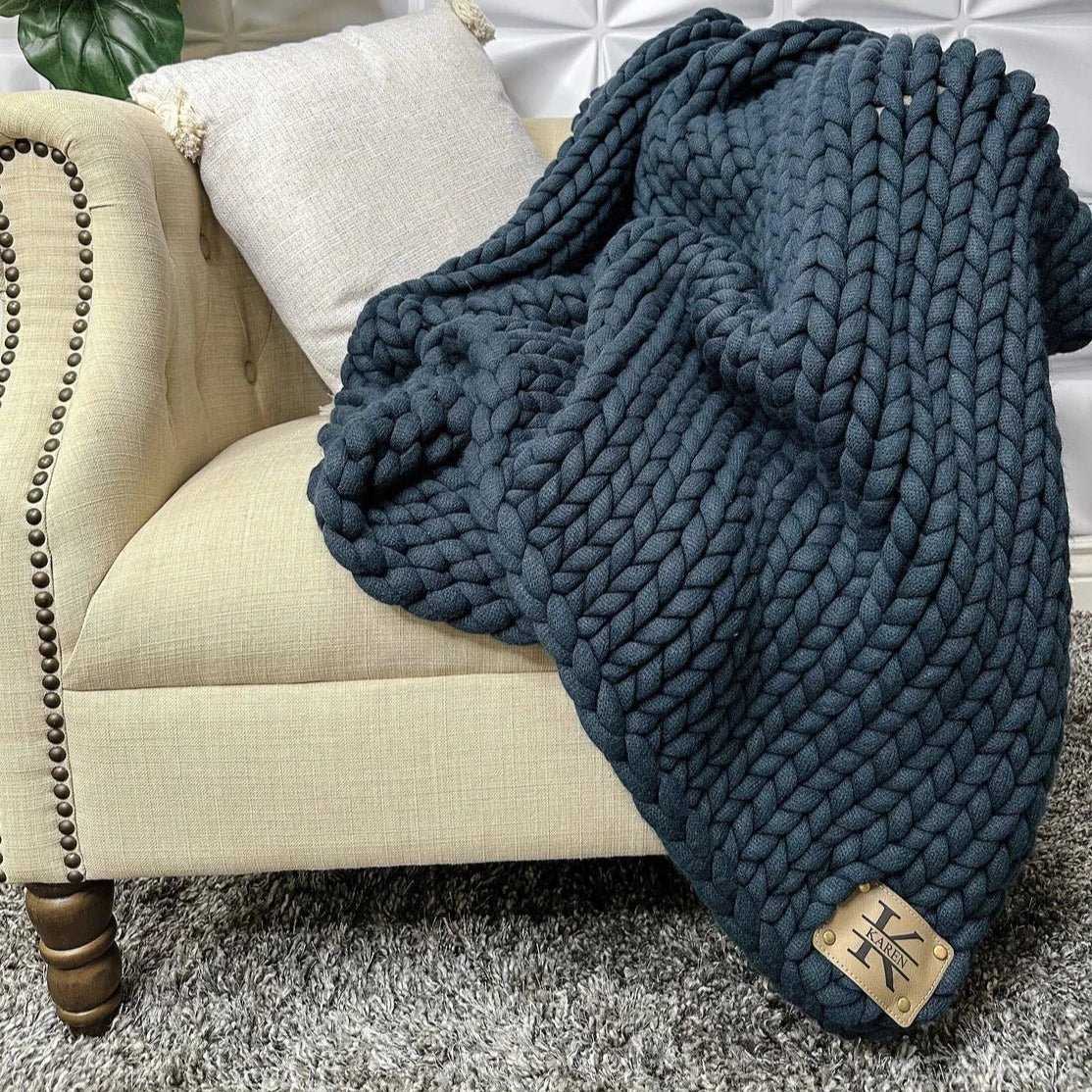 Cozy Bliss Chunky Knit Personalized Blanket