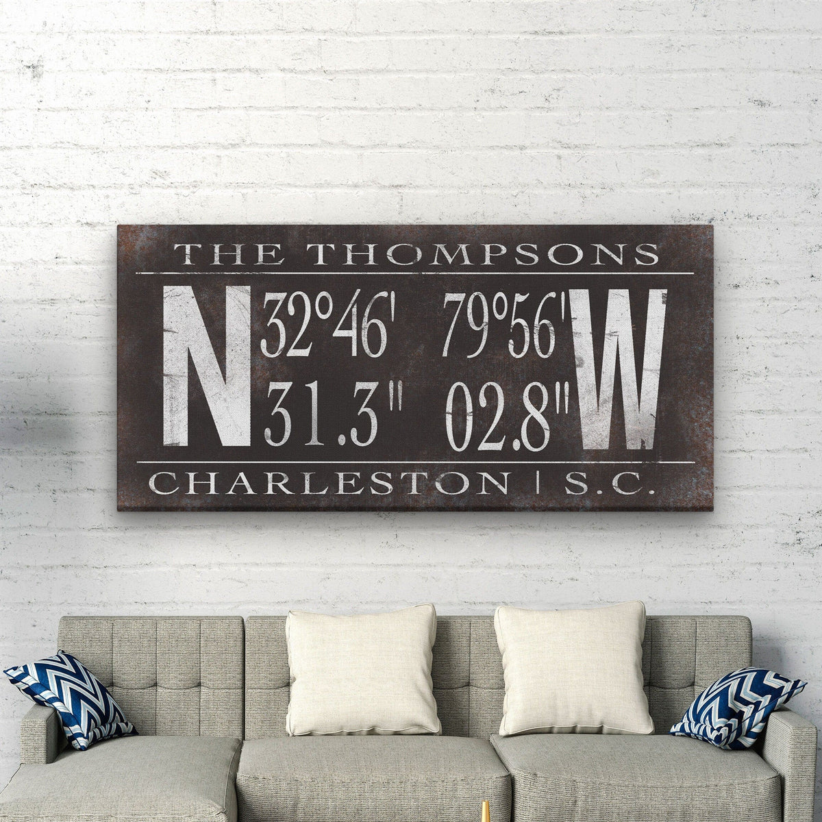Personalized Family Coordinates Canvas