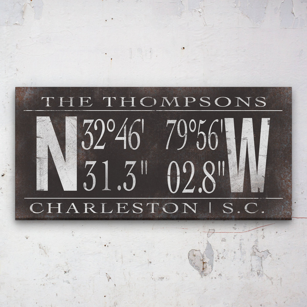 Personalized Family Coordinates Canvas