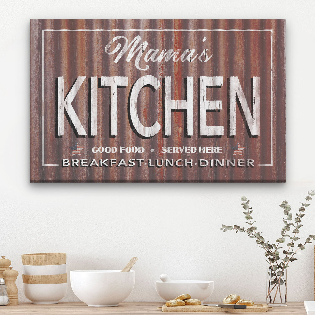 Tin Roof Kitchen Canvas Sign