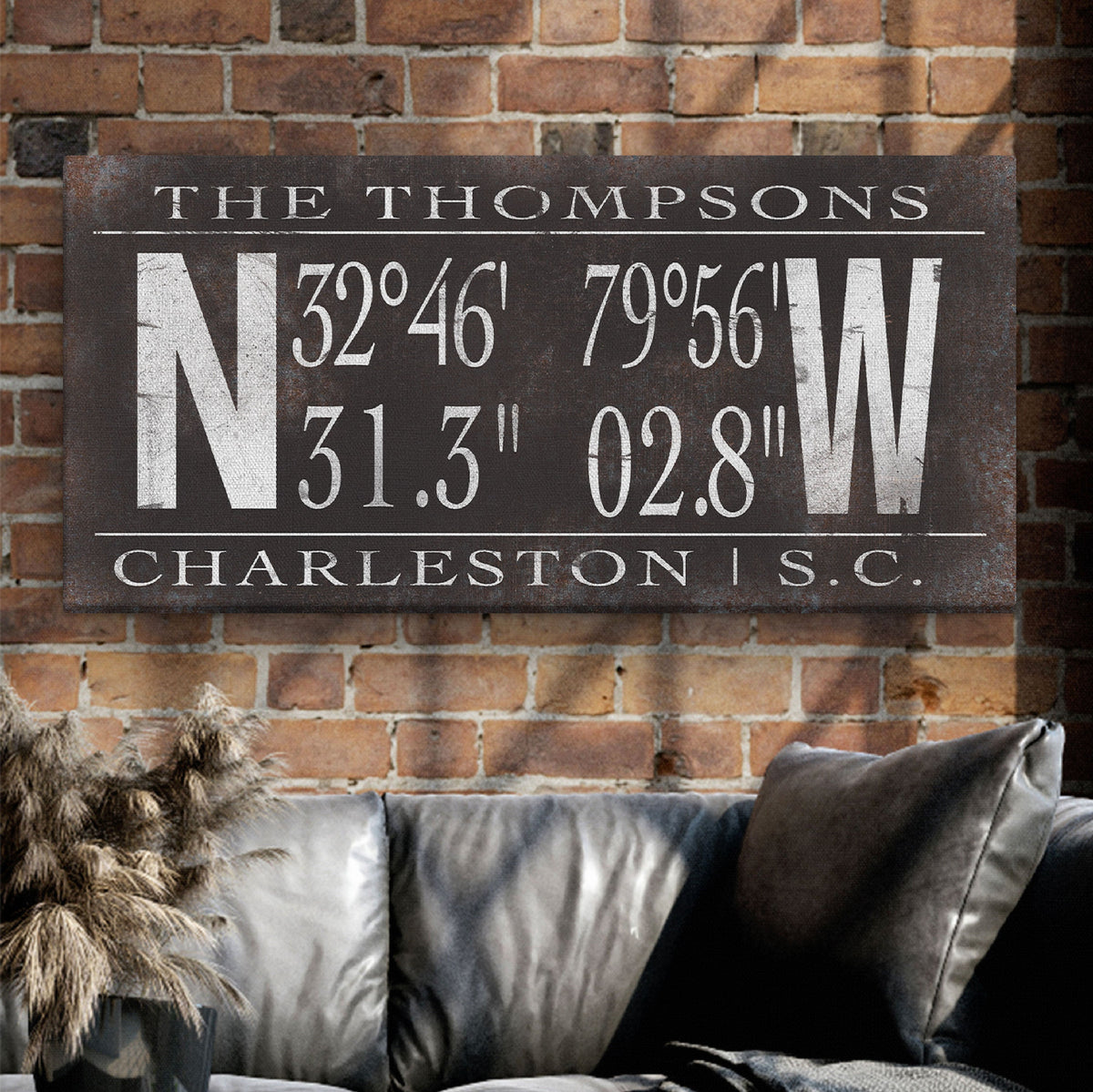 Personalized Family Coordinates Canvas