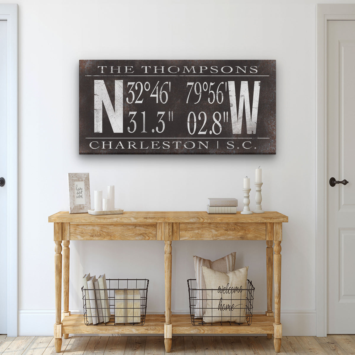 Personalized Family Coordinates Canvas